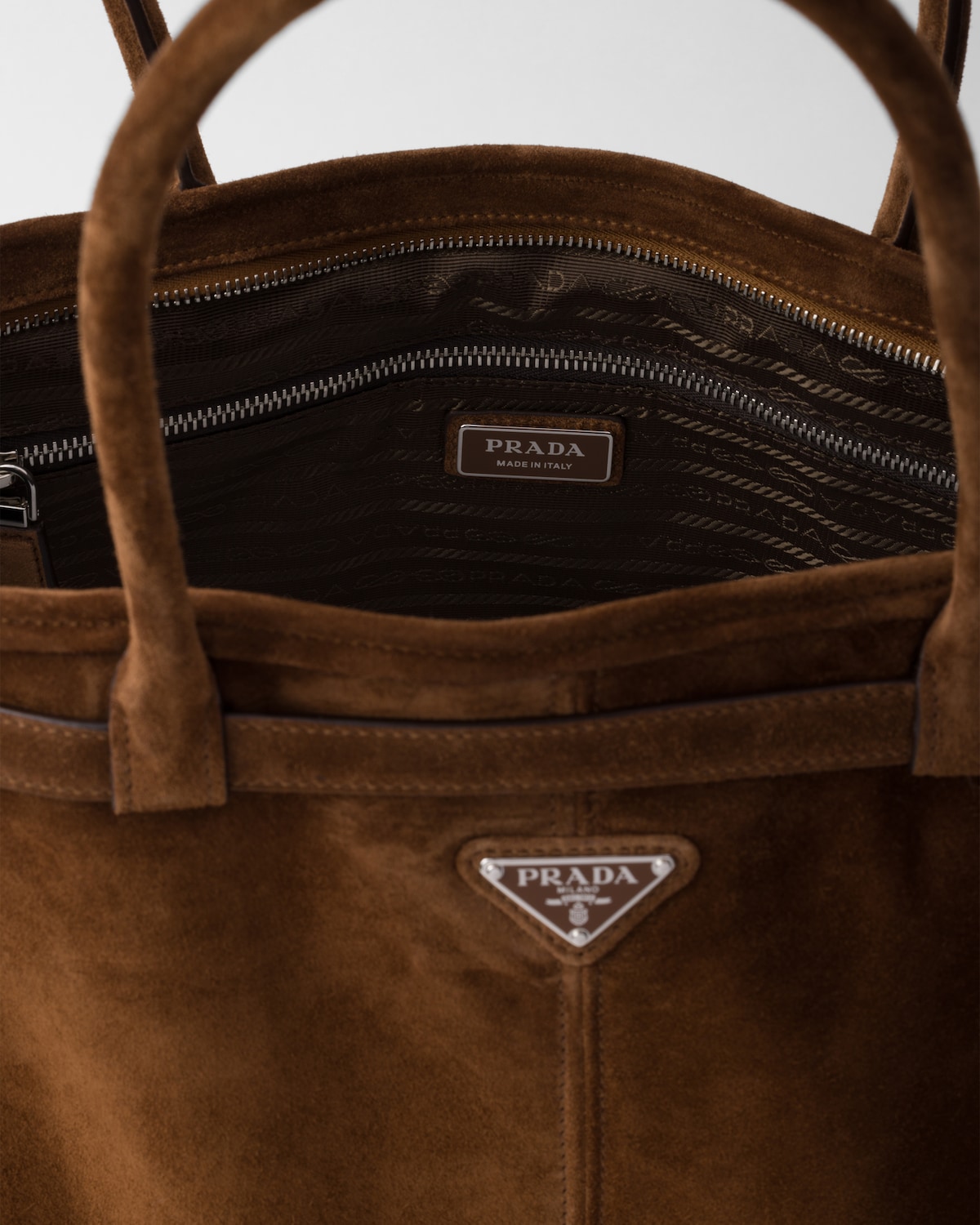 PRADA 25S BONNIE SMALL SHOULDER BAG 26 IN BROWN SUEDE GOLD HARDWRE main image 1