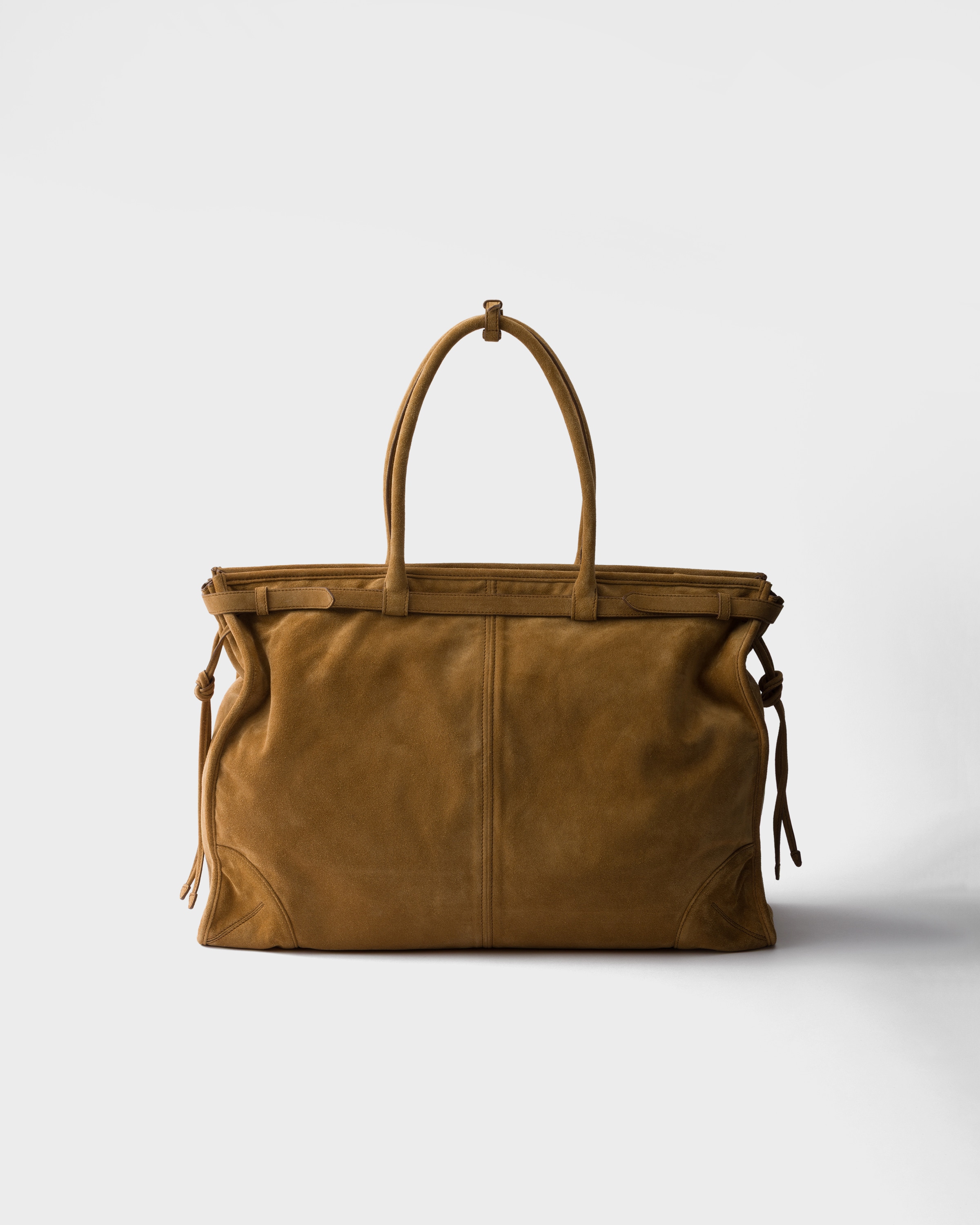 Prada Bonnie Suede Tote Bag In Brown