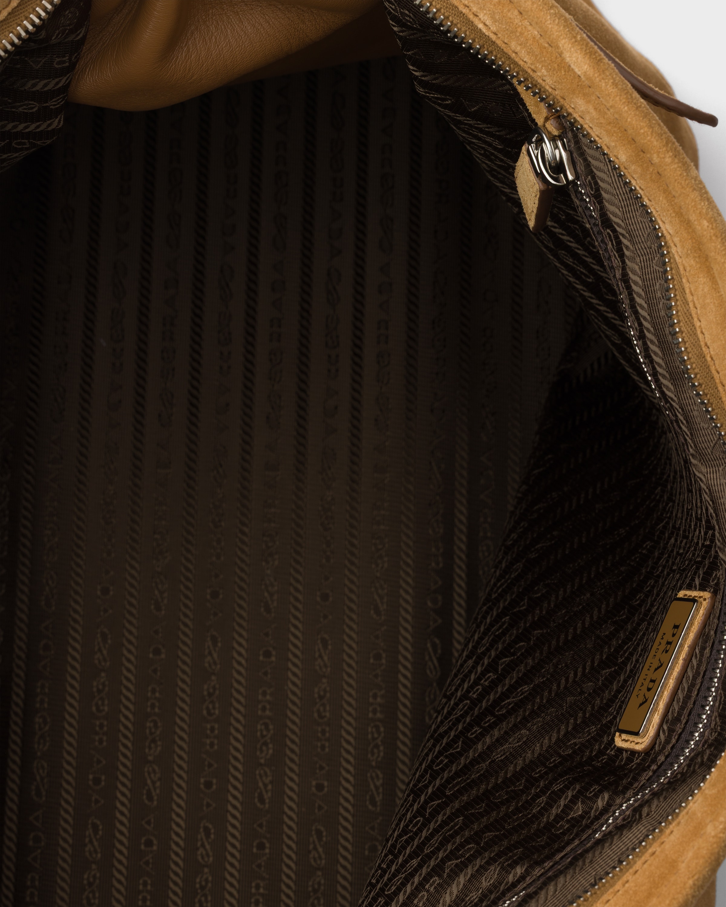 Prada Bonnie Suede Tote Bag In Brown