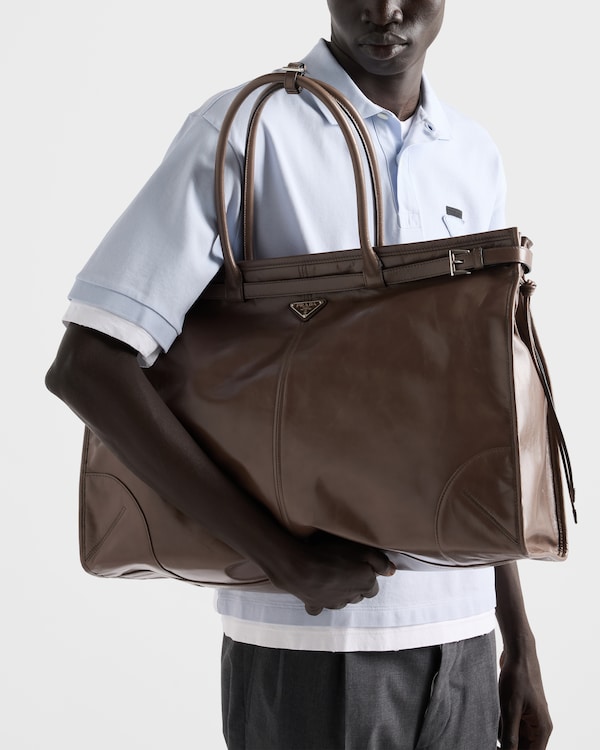 Prada Bonnie leather tote bag - Clay Prada Bonnie leather tote bag - Clay