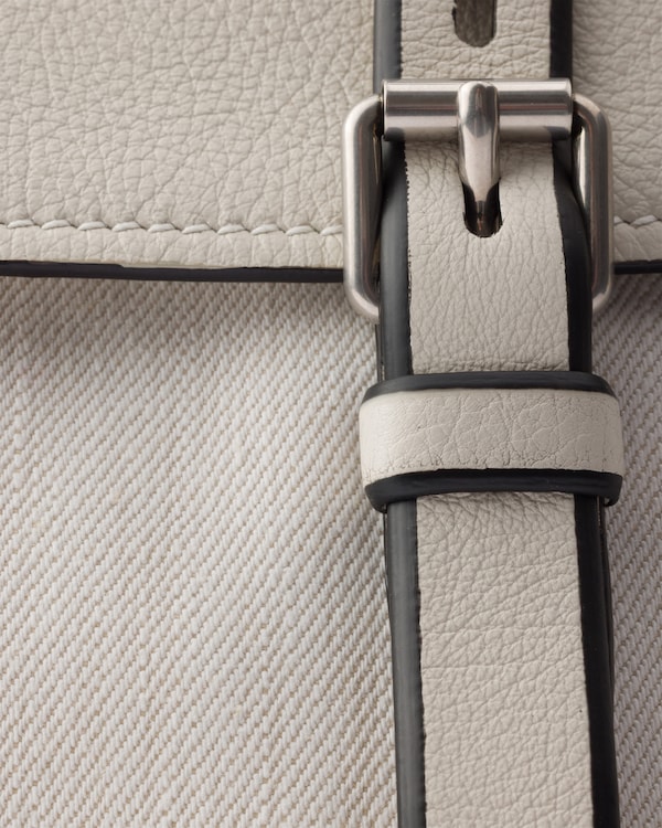 Borsa shopping Prada Bonnie in denim e pelle - Bianco Borsa shopping Prada Bonnie in denim e pelle - Bianco