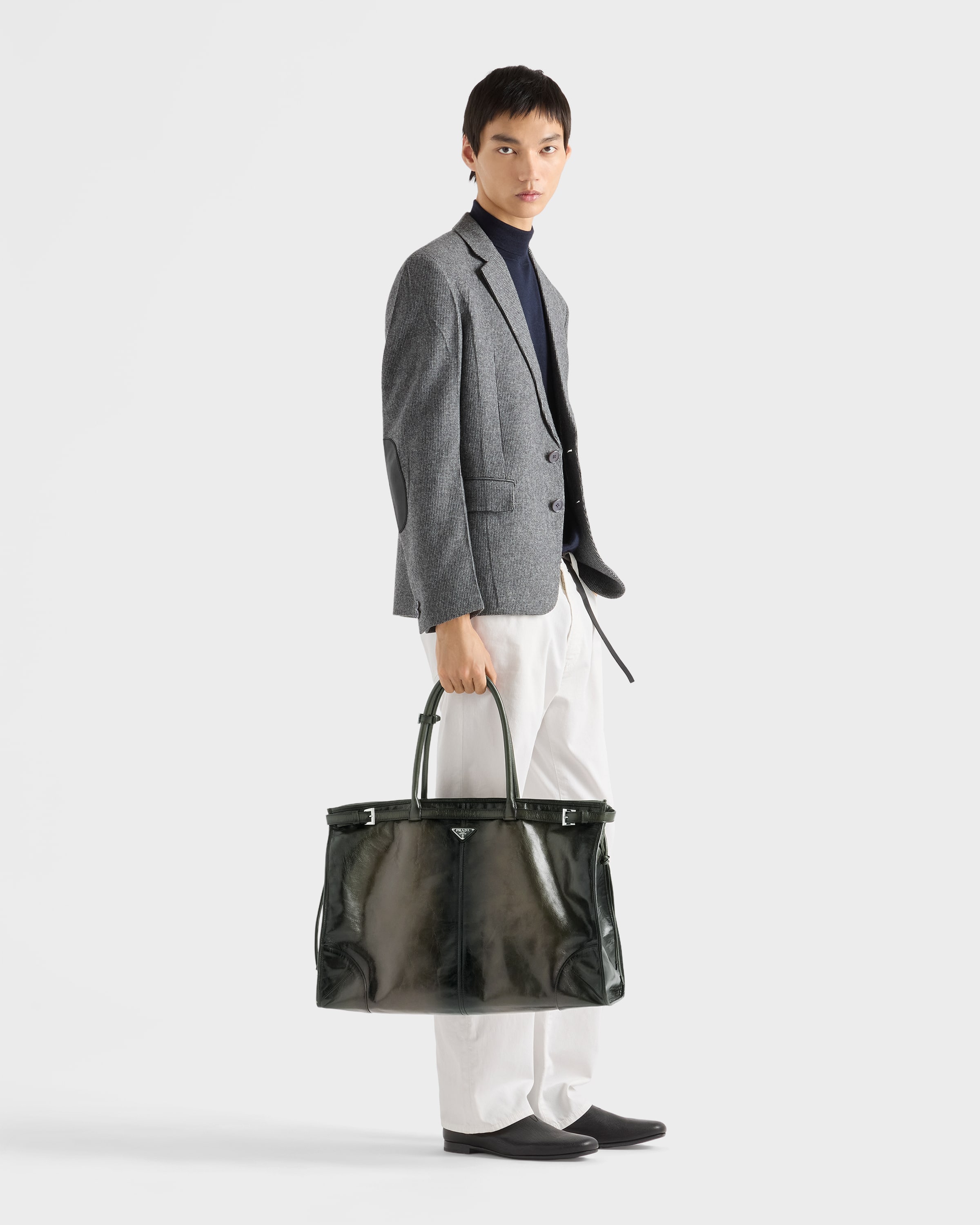 PRADA プラダ　レザートートバッグ　ボストンバック ブラック レザー トートバッグ | PRADA - 日本