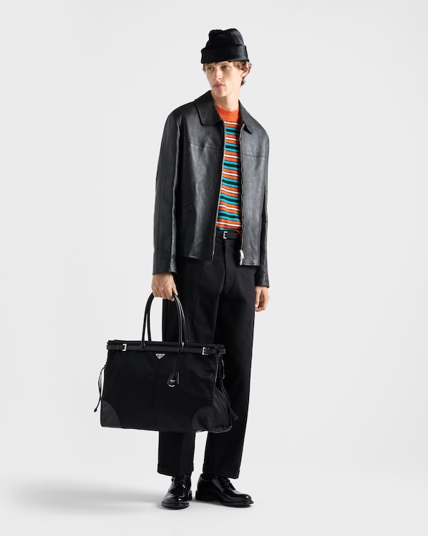Prada Bonnie Re-Nylon and leather tote bag - Black Prada Bonnie Re-Nylon and leather tote bag - Black