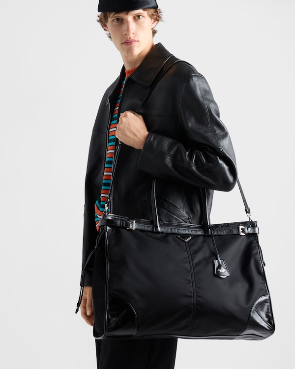 Prada Bonnie Re-Nylon and leather tote bag - Black Prada Bonnie Re-Nylon and leather tote bag - Black