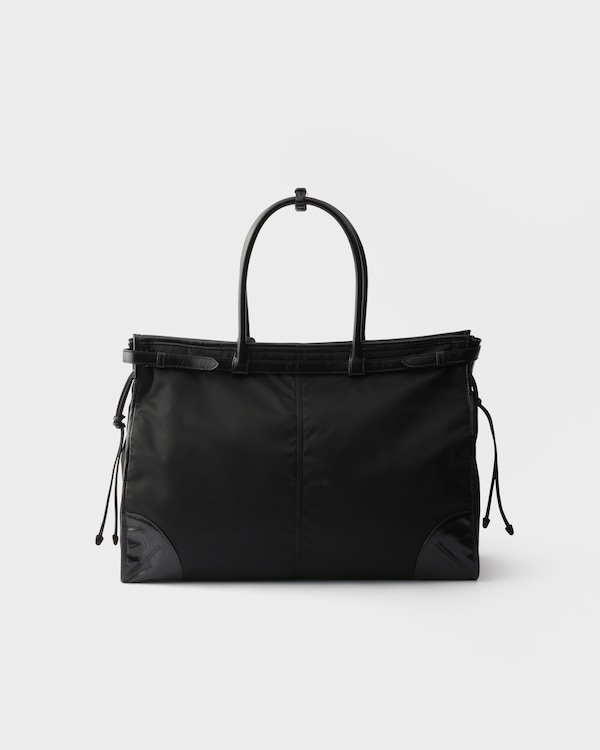 Prada Bonnie Re-Nylon and leather tote bag - Black Prada Bonnie Re-Nylon and leather tote bag - Black