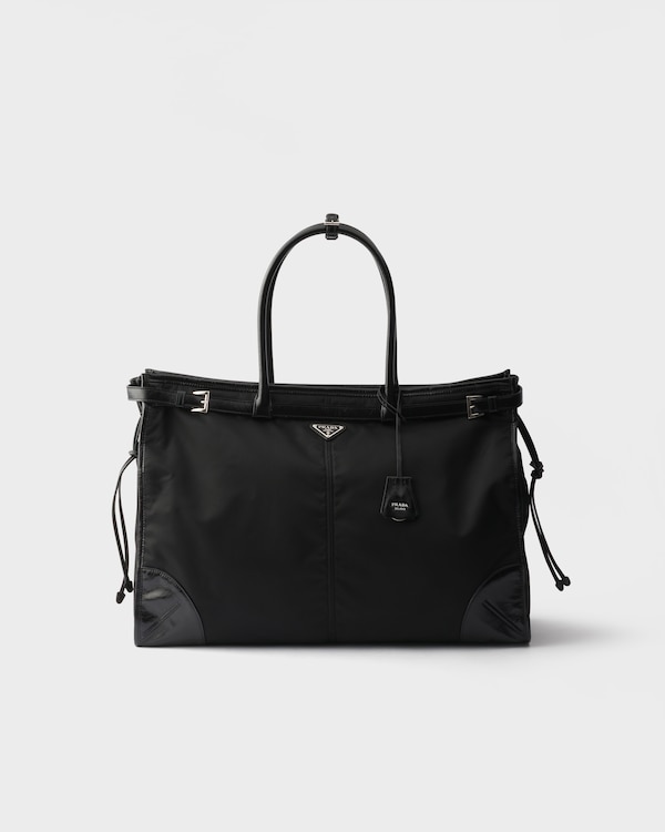 Prada Bonnie Re-Nylon and leather tote bag - Black Prada Bonnie Re-Nylon and leather tote bag - Black