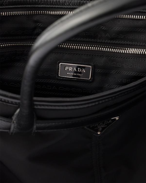 Prada Bonnie Re-Nylon and leather tote bag - Black Prada Bonnie Re-Nylon and leather tote bag - Black