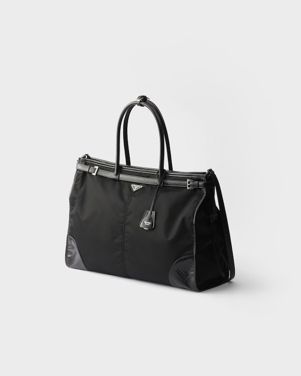 Prada Bonnie Re-Nylon and leather tote bag - Black Prada Bonnie Re-Nylon and leather tote bag - Black