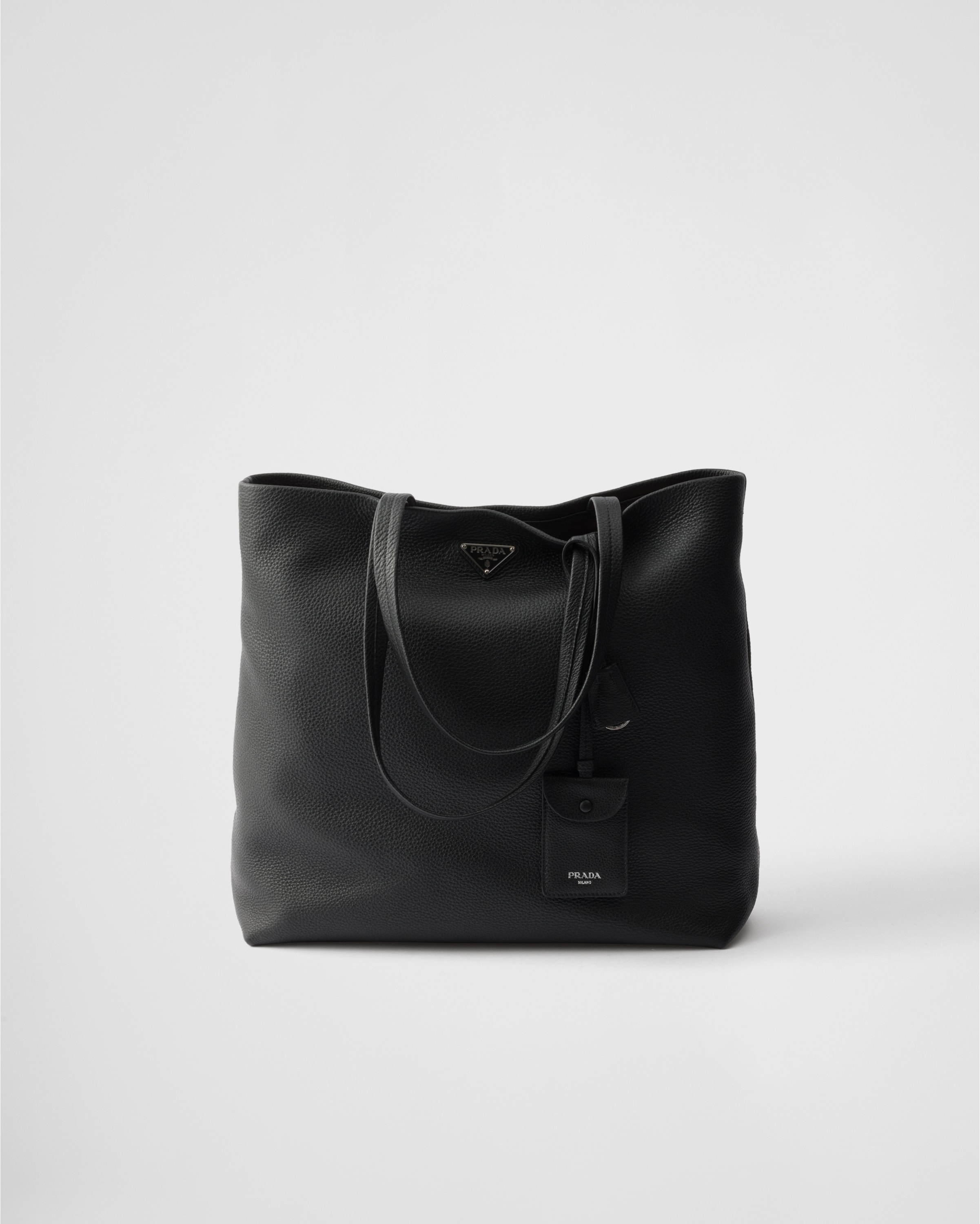 Prada レザー トートバッグ | ブラック | FARFETCH JP