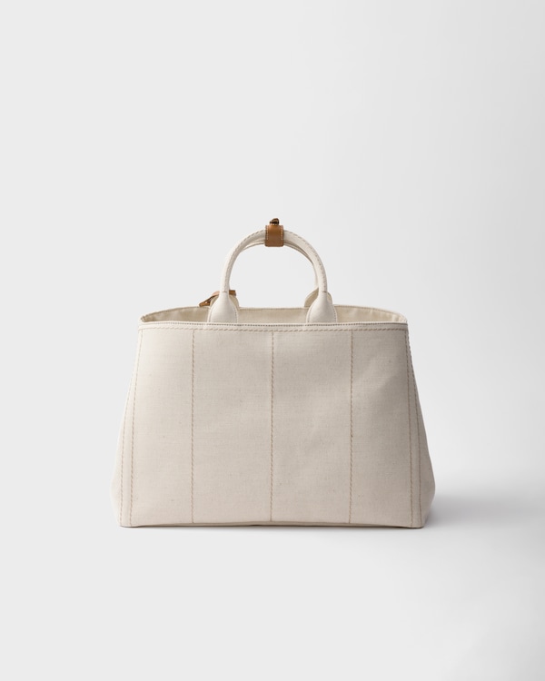 Bolsa tote Prada Jardinière extragrande em mescla de linho Bolsa tote Prada Jardinière extragrande em mescla de linho