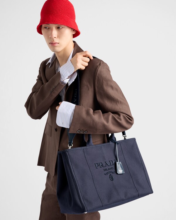 Très grand cabas Prada Jardinière en toile Très grand cabas Prada Jardinière en toile