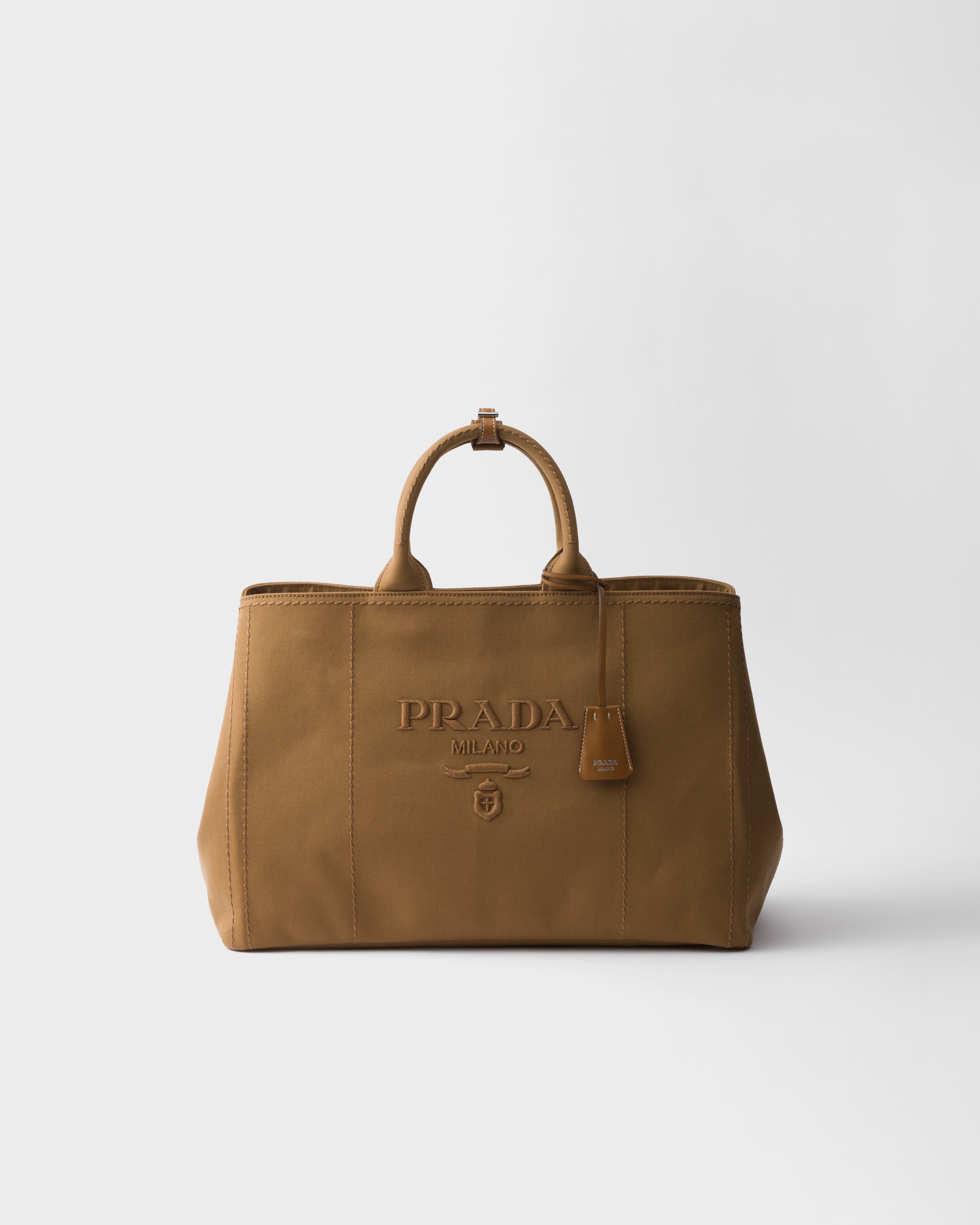Prada Jardinière Extra-large Cotton Canvas Tote Bag, Man, Tabacco