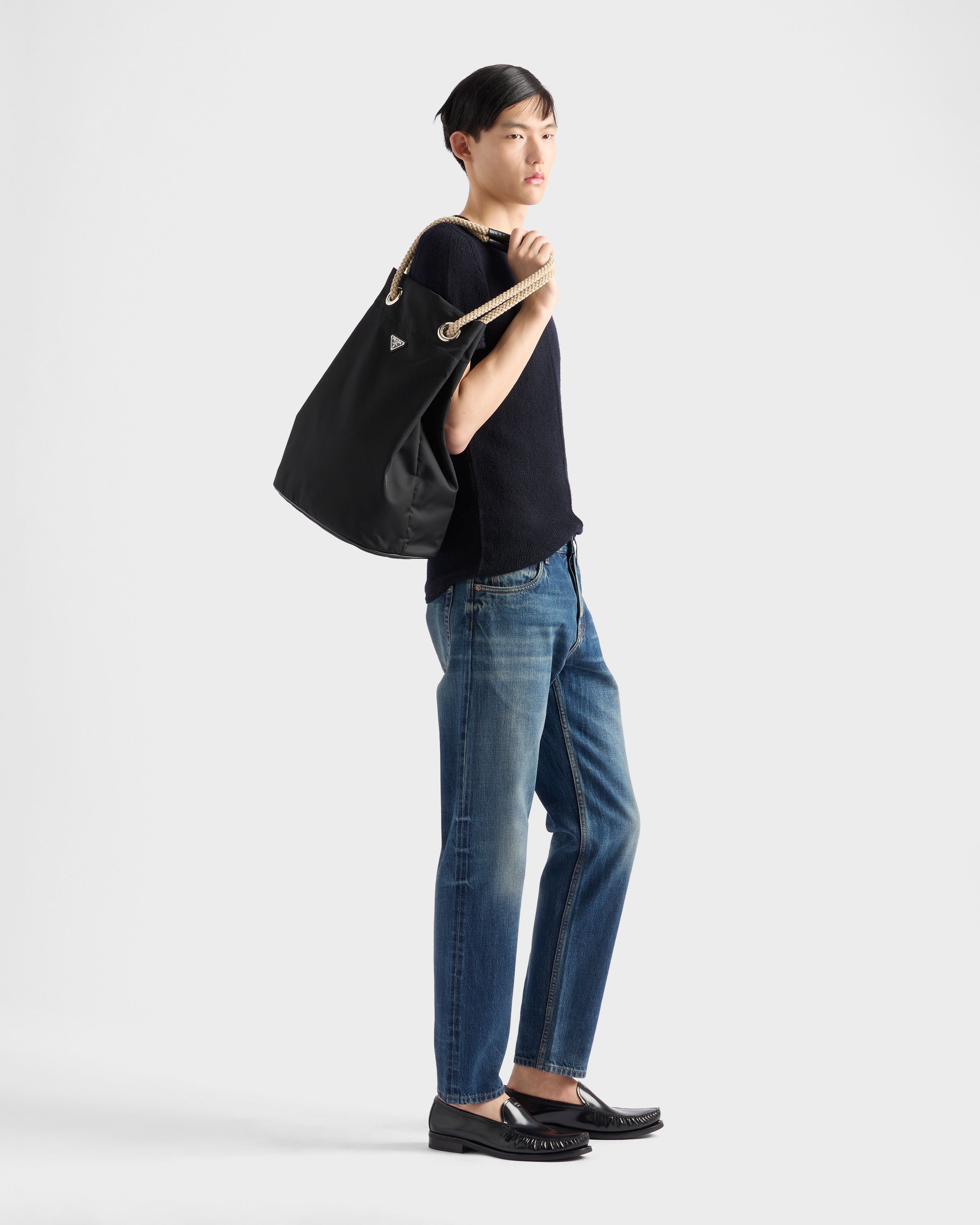 Prada Mariner Re-nylon Tote Bag In Black