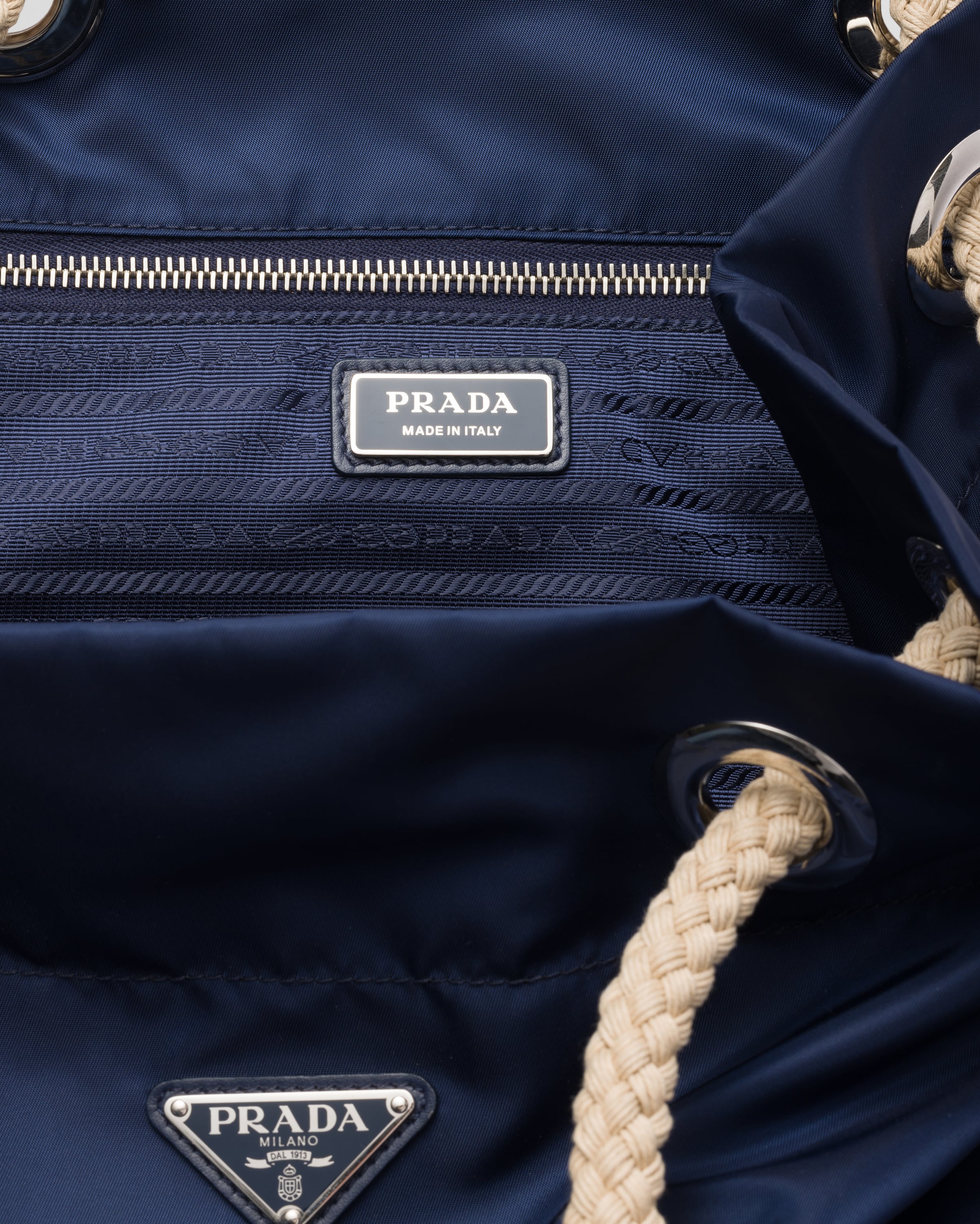 Baltic Blue Prada Mariner Medium Re-nylon Tote Bag | PRADA