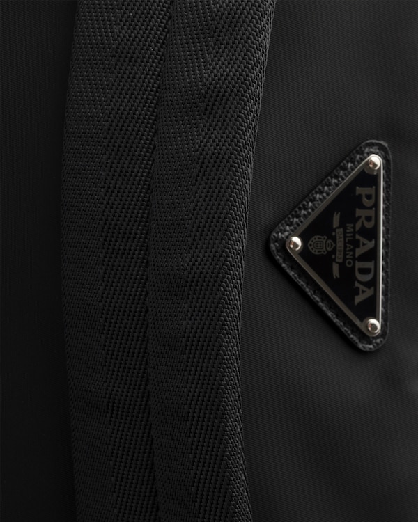 Re-Nylon and Saffiano leather tote bag - Black Re-Nylon and Saffiano leather tote bag - Black