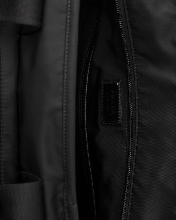 Re-Nylon and Saffiano leather tote bag - Black Re-Nylon and Saffiano leather tote bag - Black