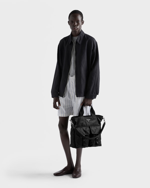 Prada Explore Re-Nylon and leather tote bag - Black Prada Explore Re-Nylon and leather tote bag - Black