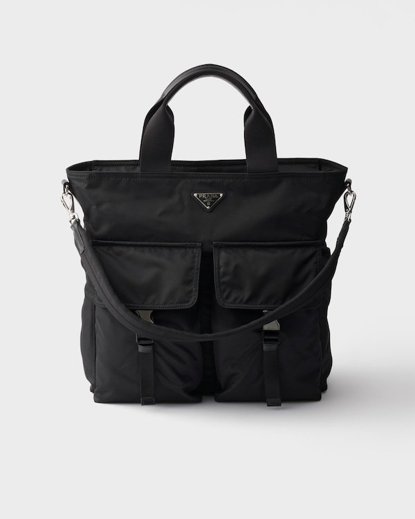 Prada Explore Re-Nylon and leather tote bag - Black Prada Explore Re-Nylon and leather tote bag - Black