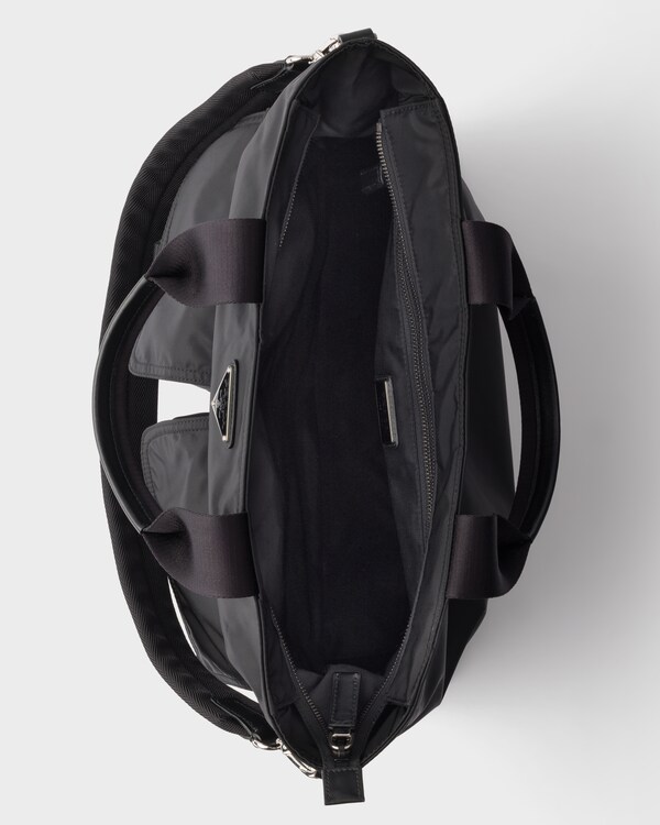 Prada Explore Re-Nylon and leather tote bag - Black Prada Explore Re-Nylon and leather tote bag - Black