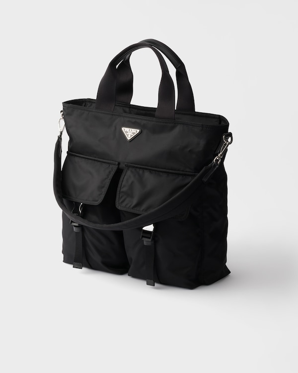 Prada Explore Re-Nylon and leather tote bag - Black Prada Explore Re-Nylon and leather tote bag - Black