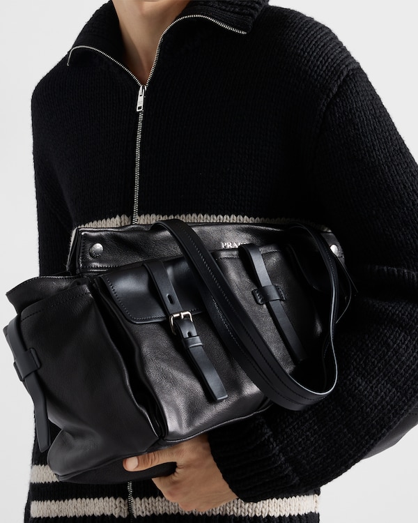 Prada Route leather tote bag - Black Prada Route leather tote bag - Black
