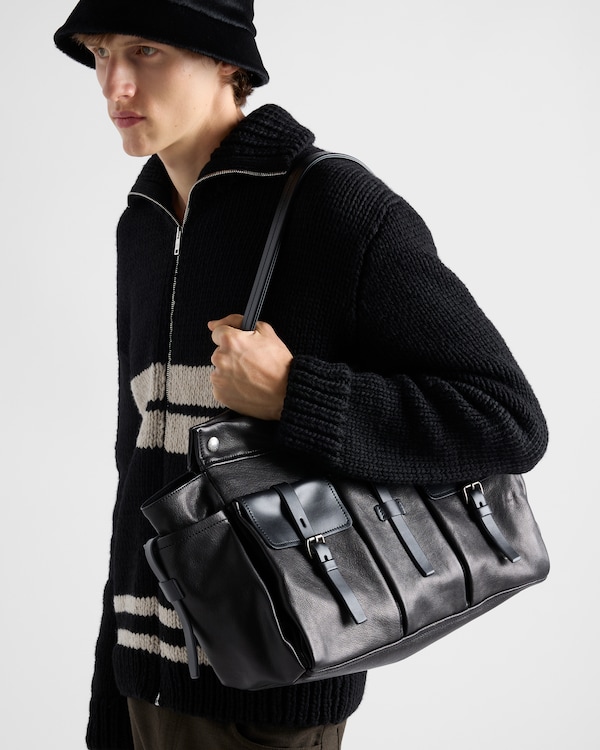Prada Route leather tote bag - Black Prada Route leather tote bag - Black