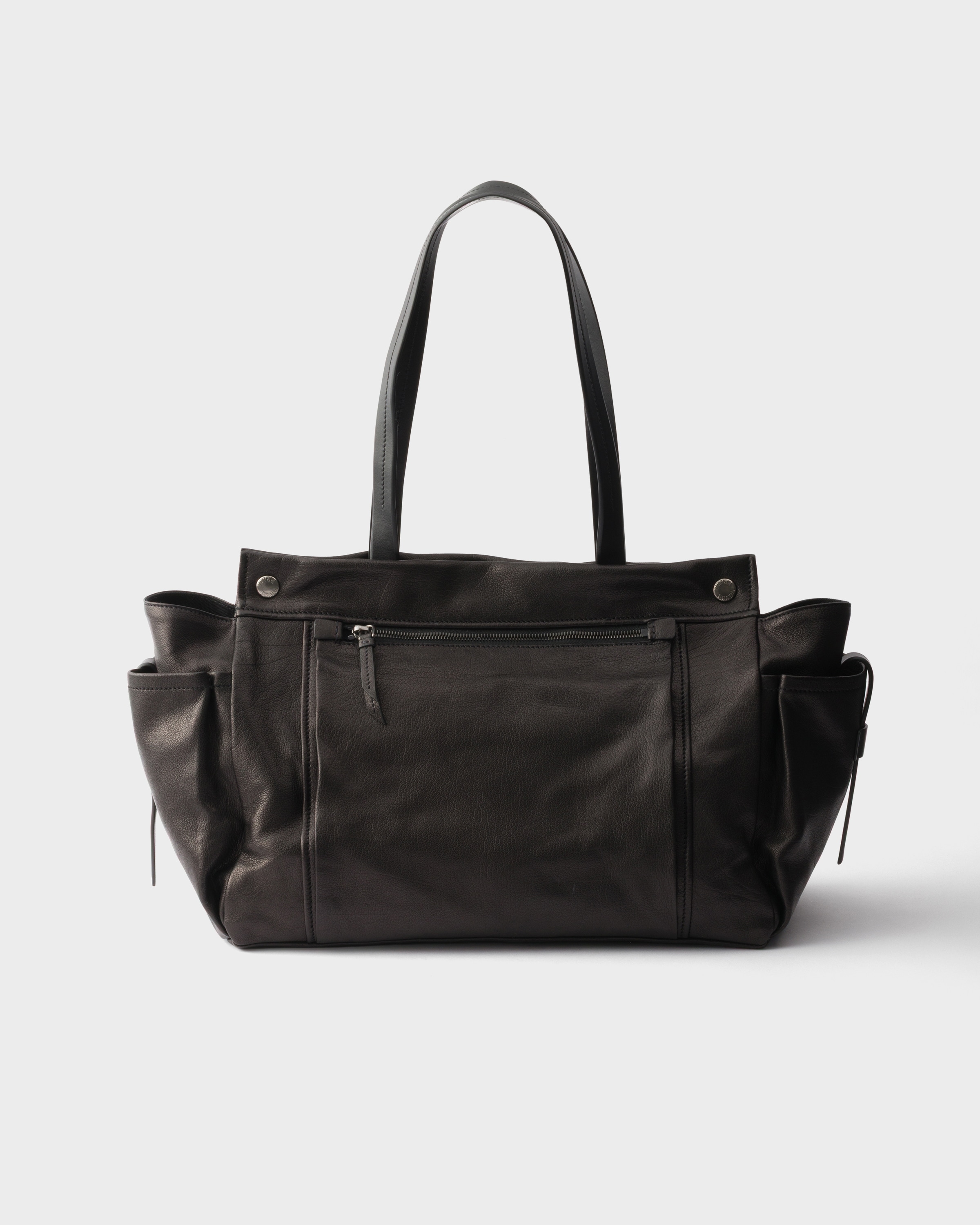 Black Prada Route Leather Tote Bag | PRADA - Japan