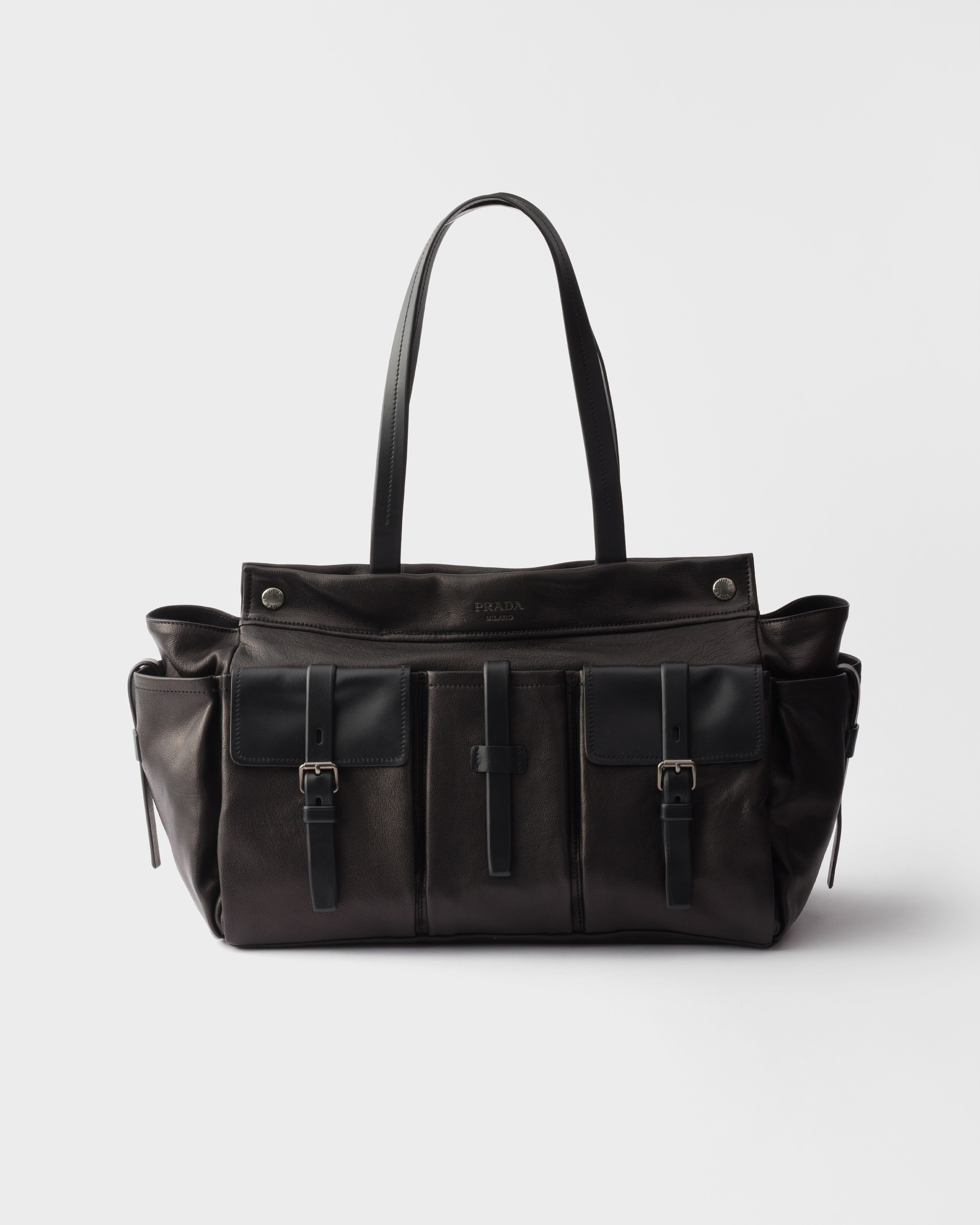 Black Prada Route Leather Tote Bag | PRADA - Japan
