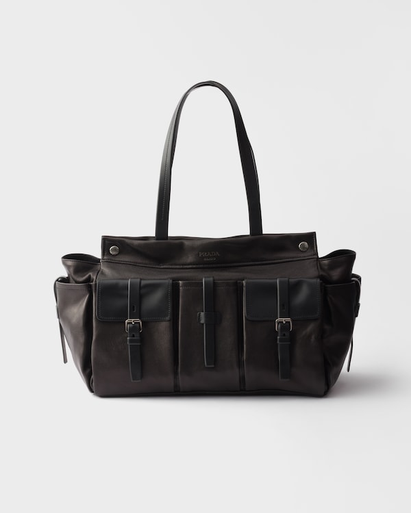Prada Route leather tote bag - Black Prada Route leather tote bag - Black