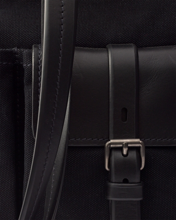 Cabas Prada Route en toile et cuir - Noir Cabas Prada Route en toile et cuir - Noir