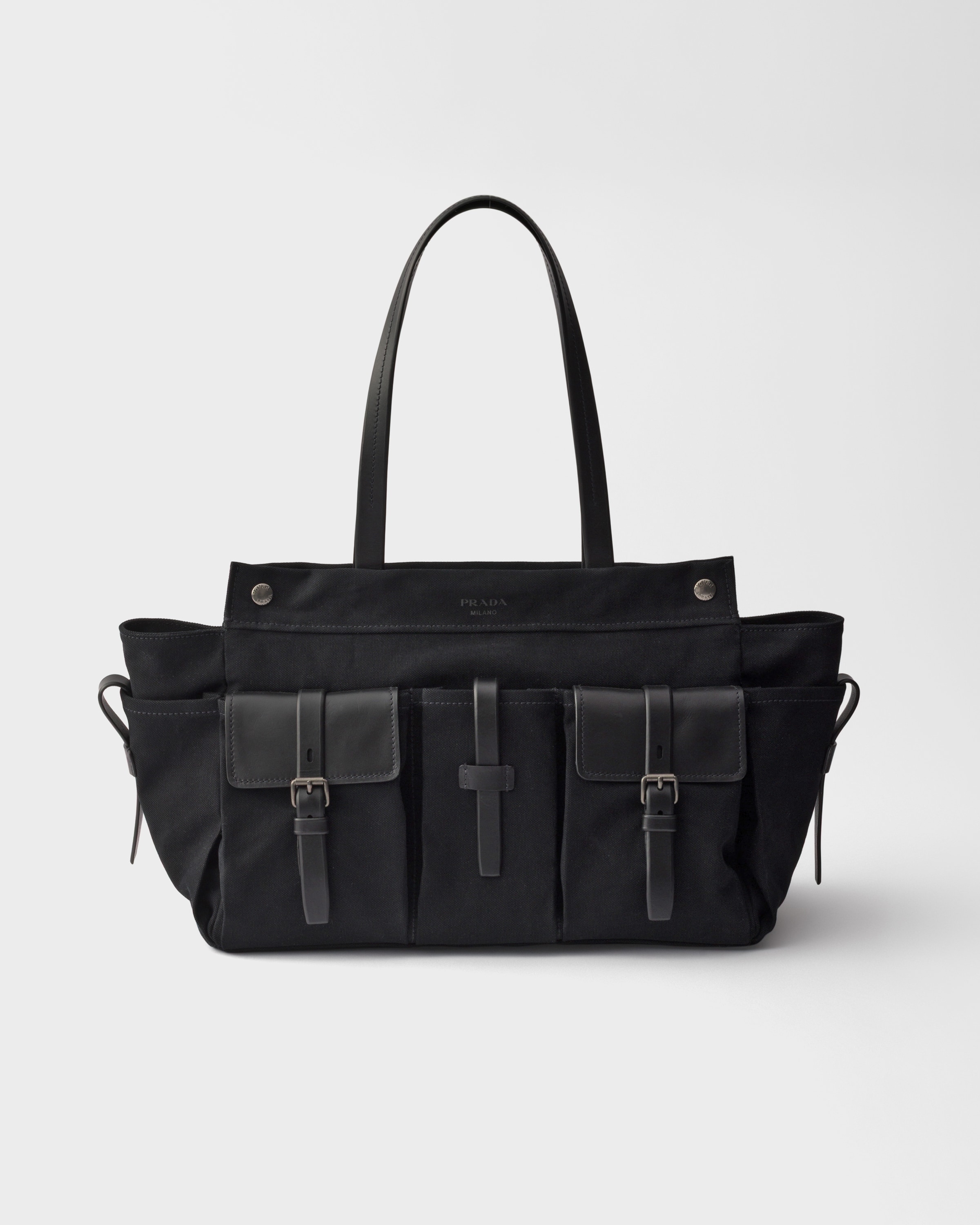 Prada Prada Route canvas and leather tote bag