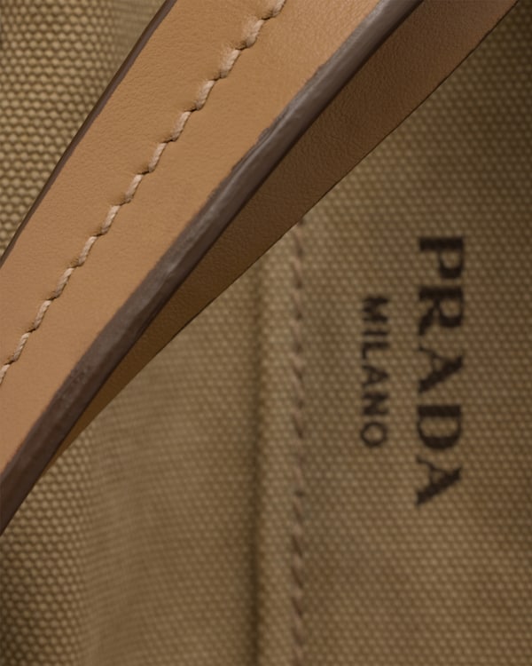 Cabas Prada Route en toile et cuir - Kaki Cabas Prada Route en toile et cuir - Kaki