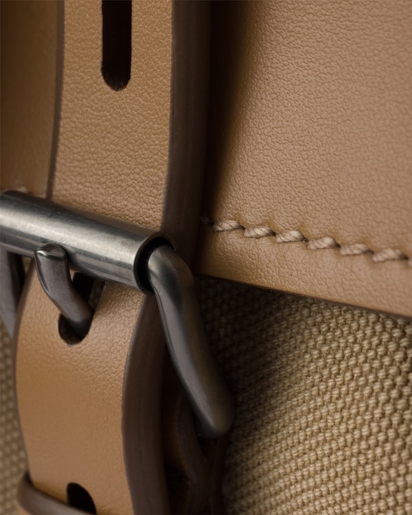 Cabas Prada Route en toile et cuir - Kaki Cabas Prada Route en toile et cuir - Kaki