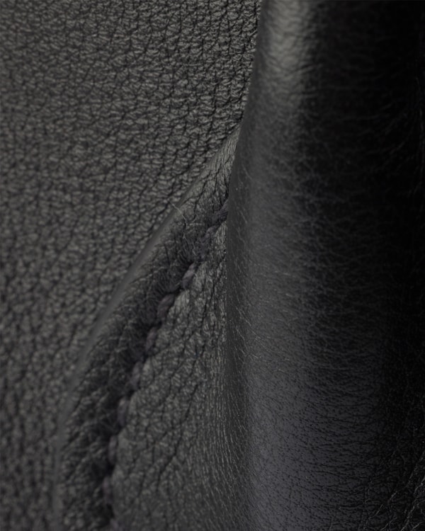 Leather shopping bag - Black Leather shopping bag - Black