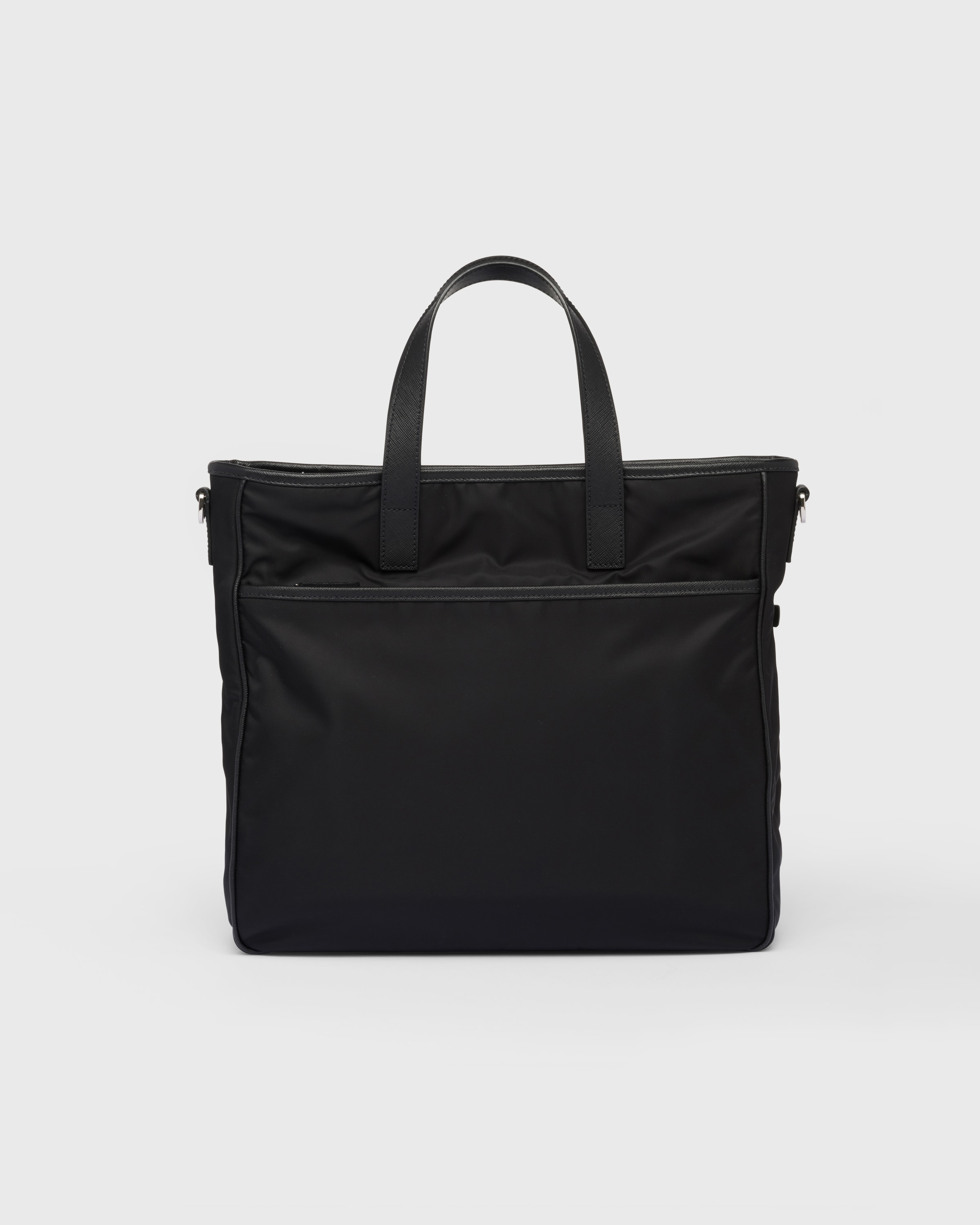 Black Re nylon And Saffiano Leather Tote Bag PRADA