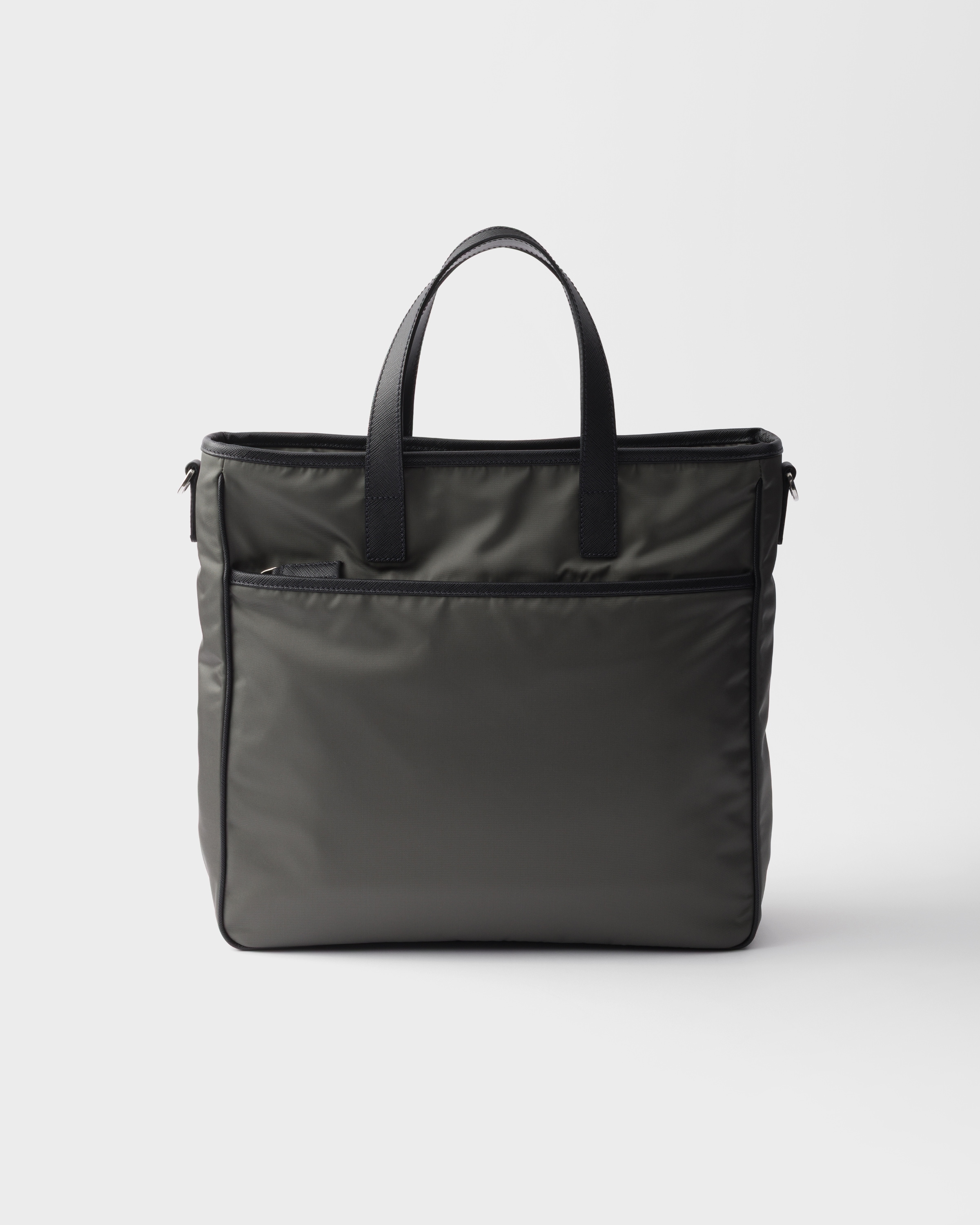 カーキ Re-Nylon xサフィアーノレザー トートバッグ | PRADA