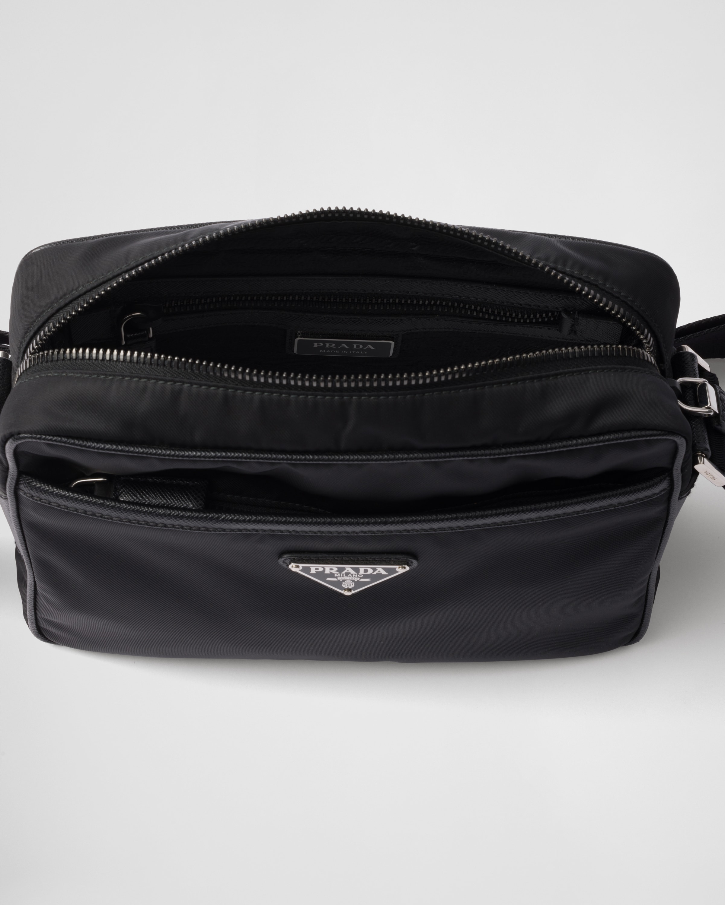 Black Re nylon And Saffiano Shoulder Bag PRADA