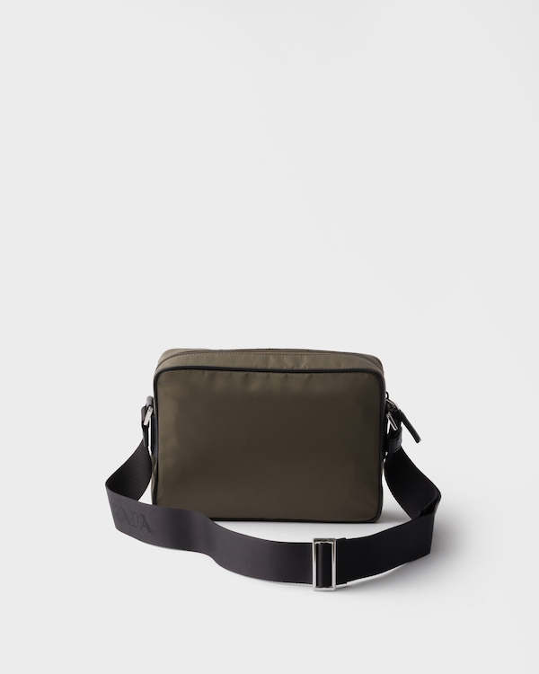 Re-Nylon and Saffiano shoulder bag - Smoky Gray Re-Nylon and Saffiano shoulder bag - Smoky Gray