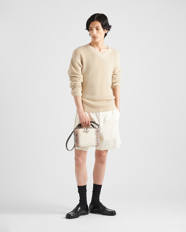 Prada Brique crocodile leather bag - White Prada Brique crocodile leather bag - White