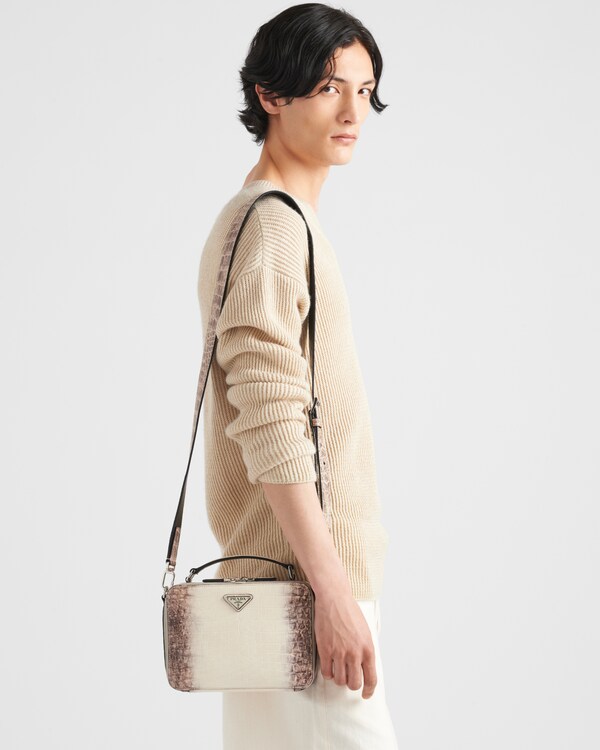 Prada Brique crocodile leather bag - White Prada Brique crocodile leather bag - White
