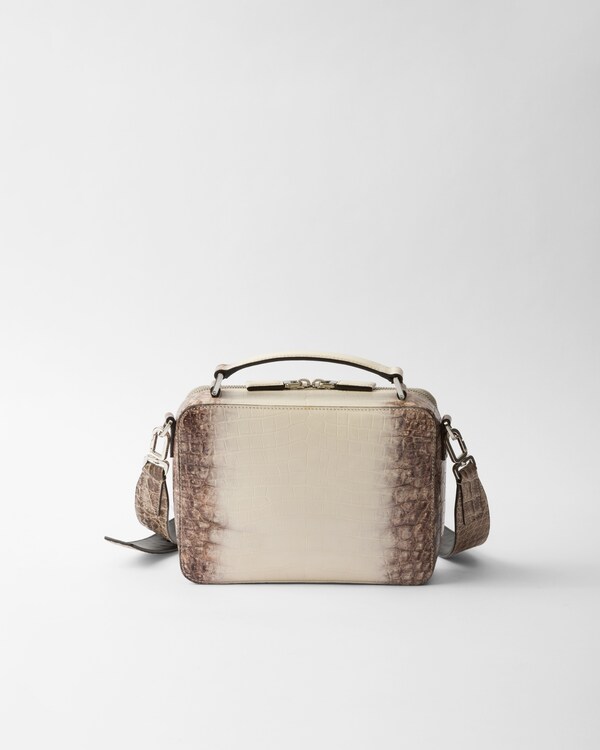 Prada Brique crocodile leather bag - White Prada Brique crocodile leather bag - White