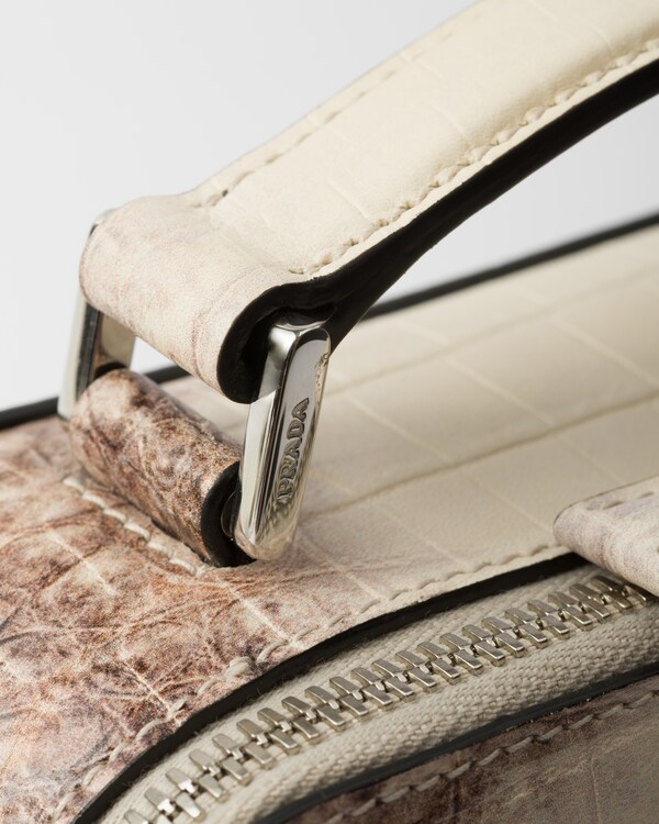 Prada Brique crocodile leather bag - White Prada Brique crocodile leather bag - White