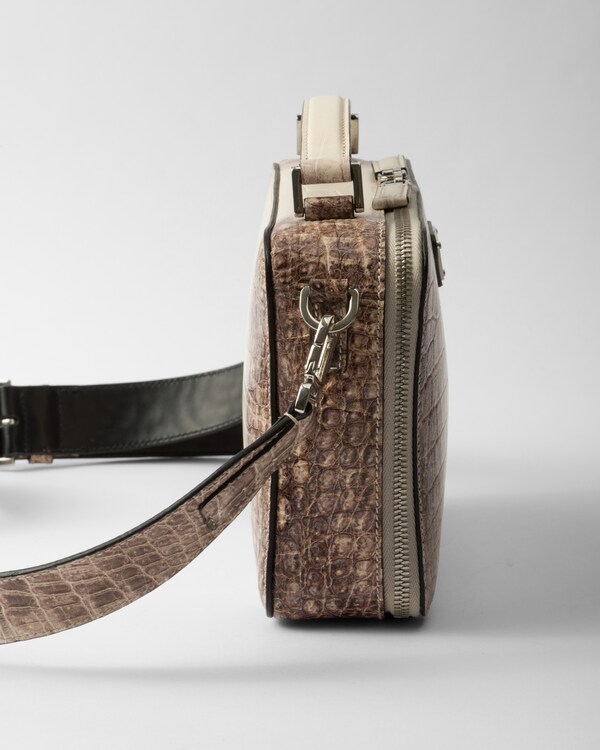 Prada Brique crocodile leather bag - White Prada Brique crocodile leather bag - White