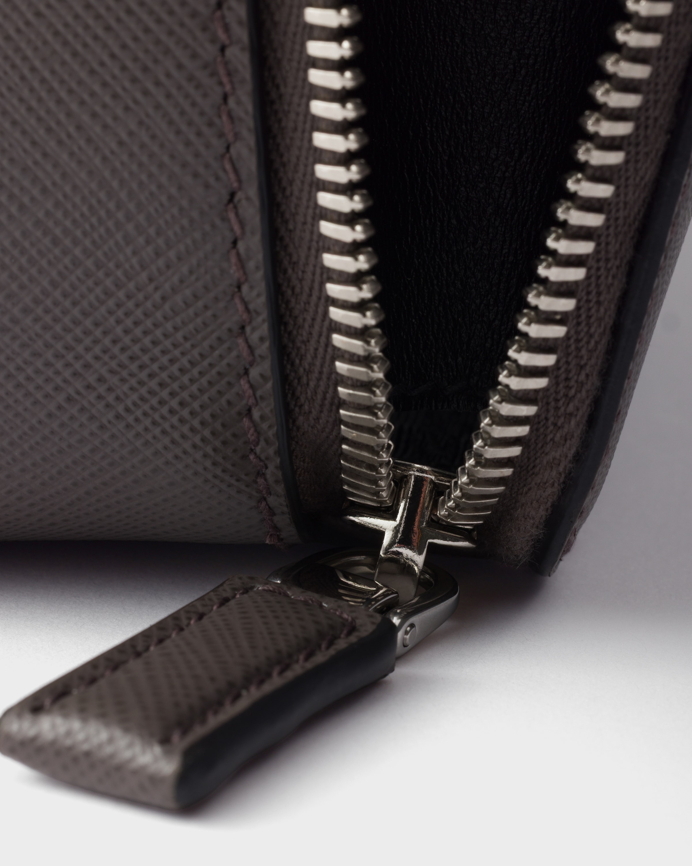 Smoky Gray Prada Brique Medium Saffiano Leather Bag | PRADA
