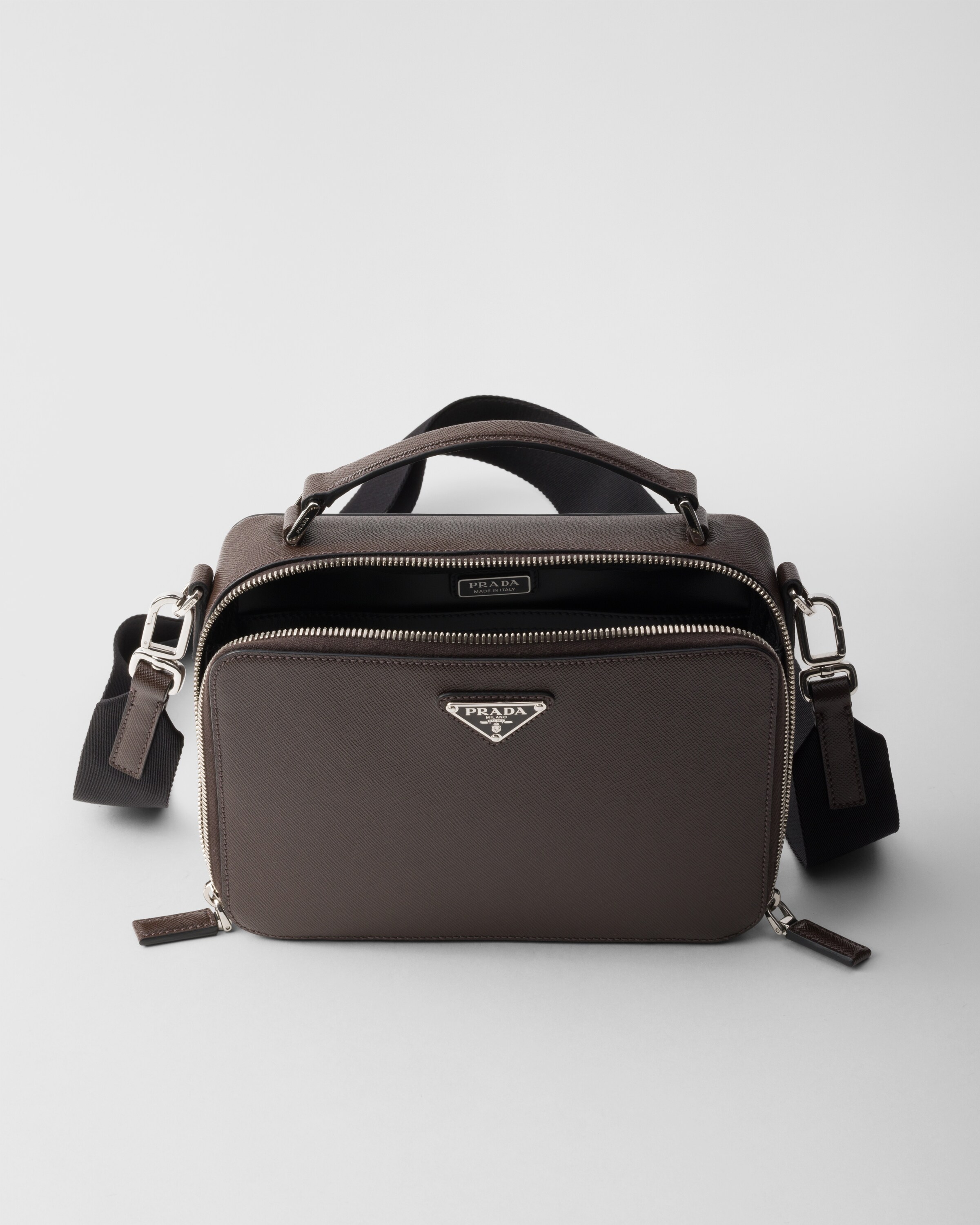 Prada Medium Saffiano Leather Bag In Brown