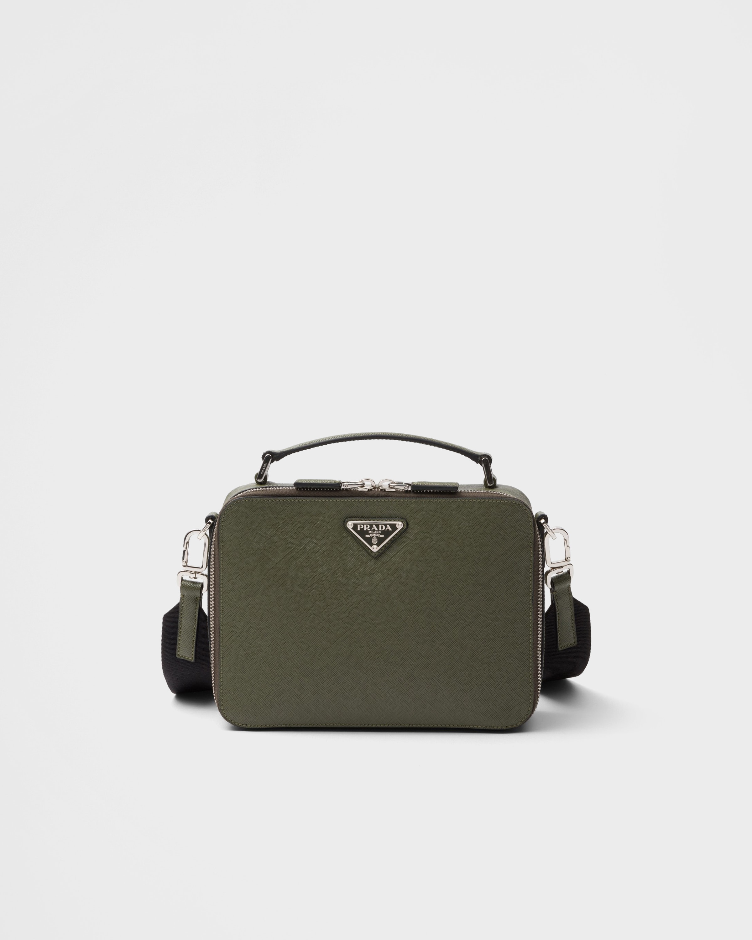 Prada Brique Medium Saffiano Leather Bag, Man, Loden Green