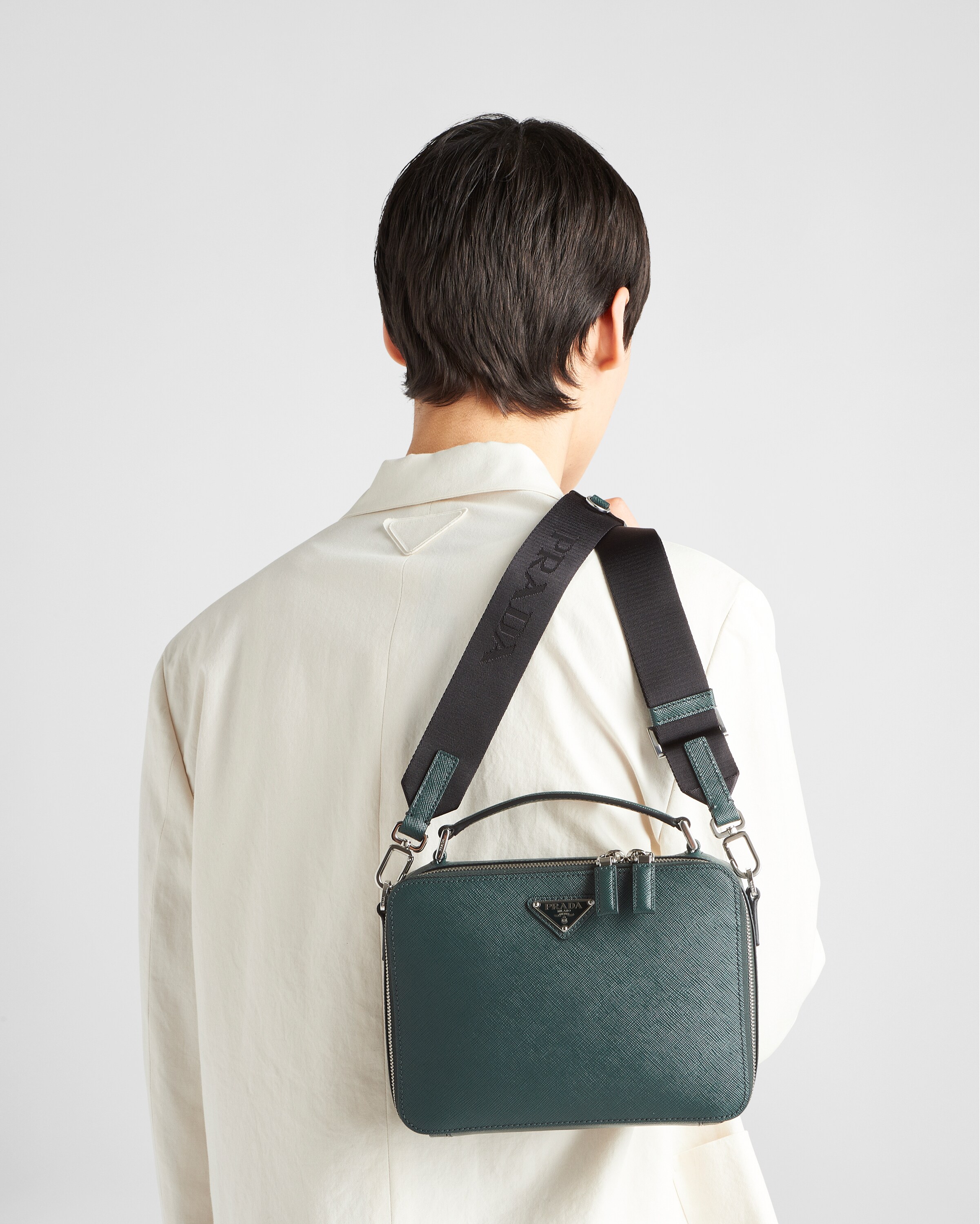 Emerald Green Medium Prada Brique Saffiano Leather Bag PRADA