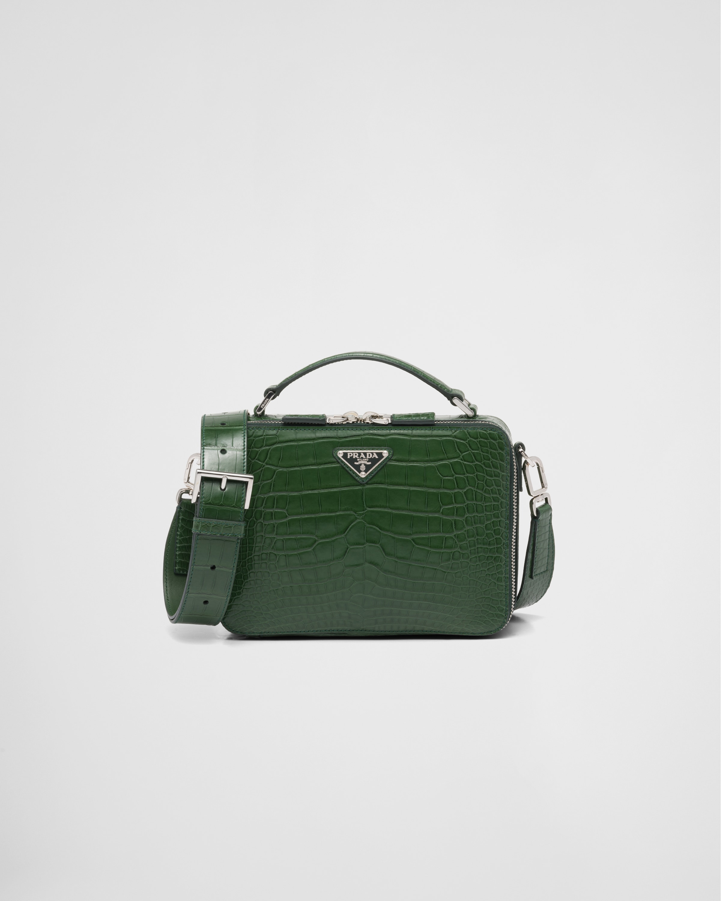 Emerald Green Prada Brique crocodile leather bag Prada