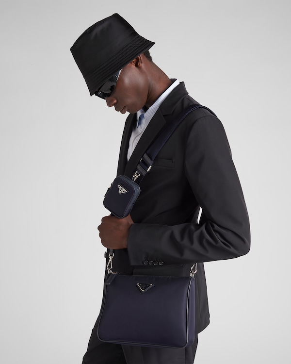 Re-Nylon and Saffiano leather shoulder bag Re-Nylon and Saffiano leather shoulder bag