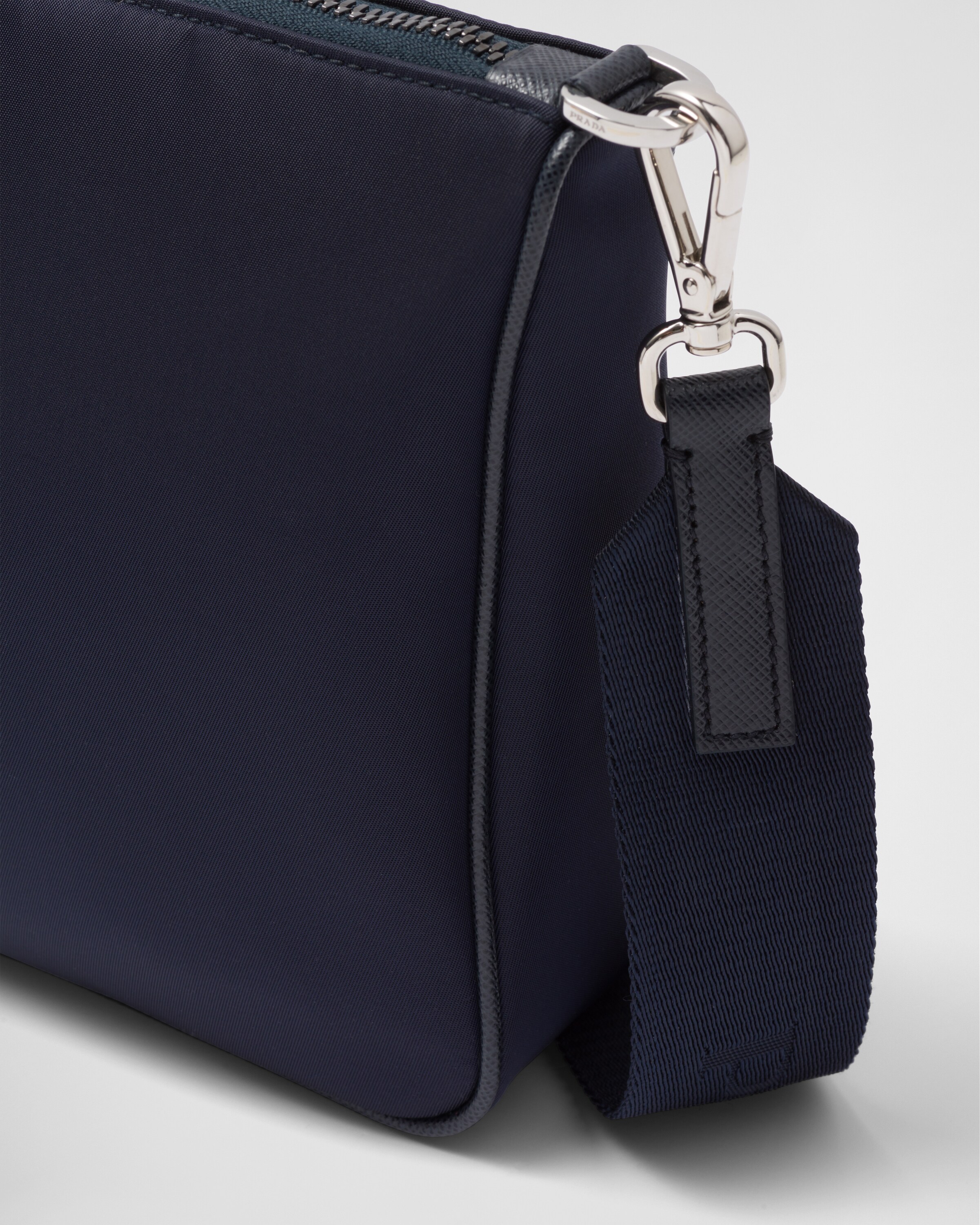 Prada Re-Nylon and Saffiano Leather Shoulder Bag Navy in Fabric/Leather  with Silver-tone - US